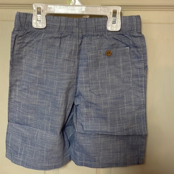 White short sleeve Old Navy shirt and chambray striped Carter’s shorts. - Picture 3 of 7